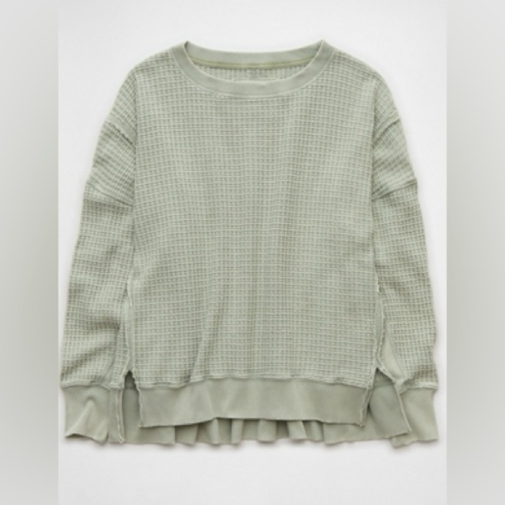 AE Big Hug Waffle Crew Neck Sweatshirt
